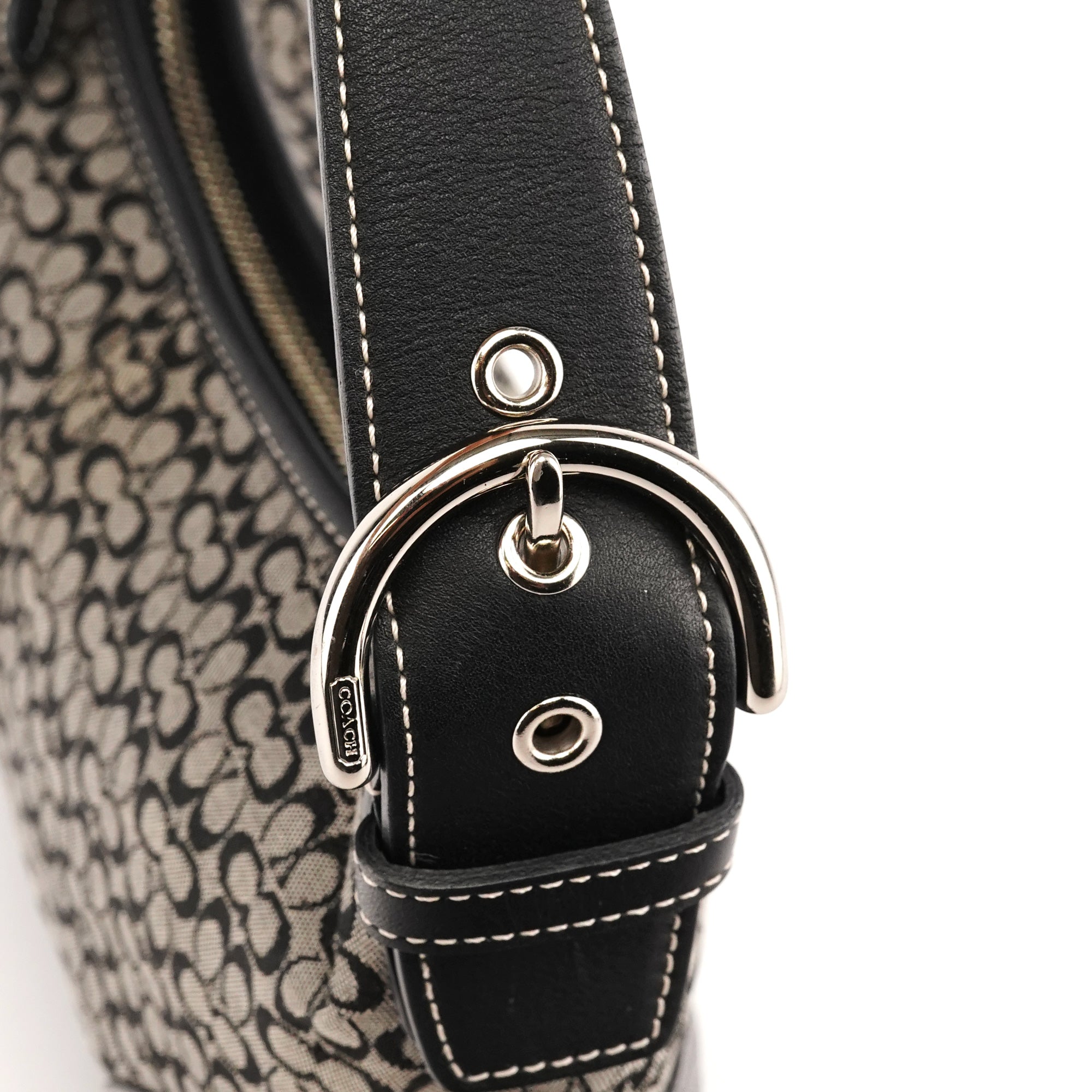 Coach 6351 Grey Black Signature Soho Shoulder Bag