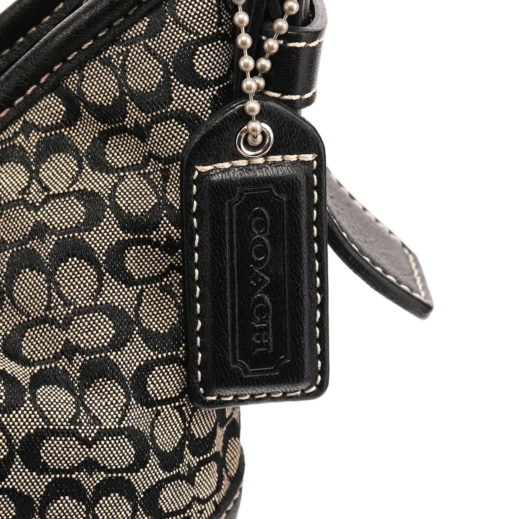 Coach 6351 Sac porté épaule Soho en toile Signature grise et noire