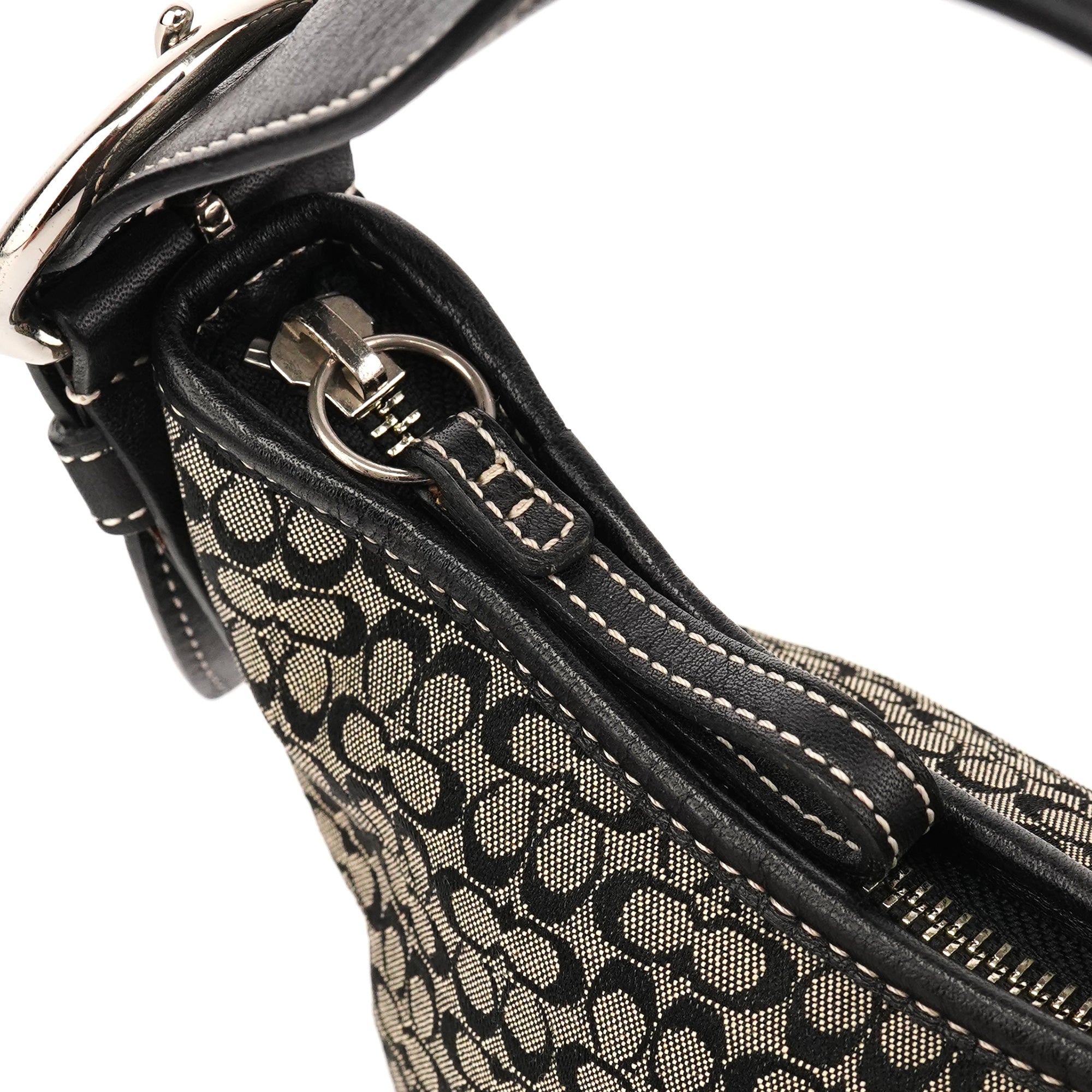 Coach 6351 Sac porté épaule Soho en toile Signature grise et noire