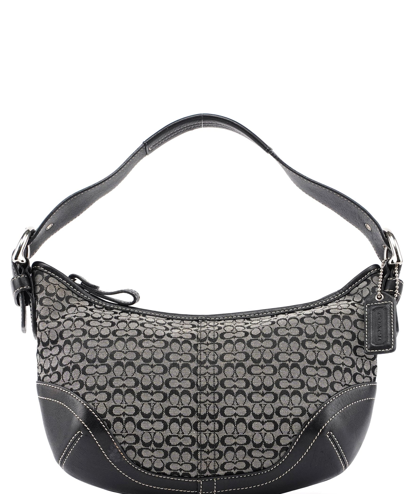 Coach 6351 Grey Mini Signature C Crescent Shoulder Bag