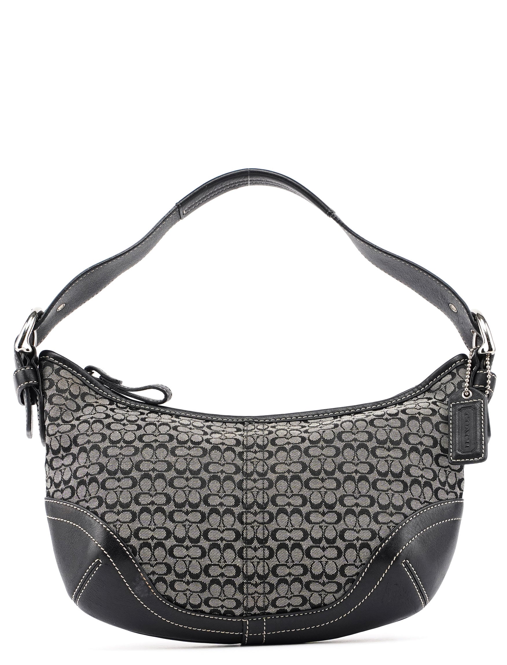 Coach 6351 Grey Mini Signature C Crescent Shoulder Bag