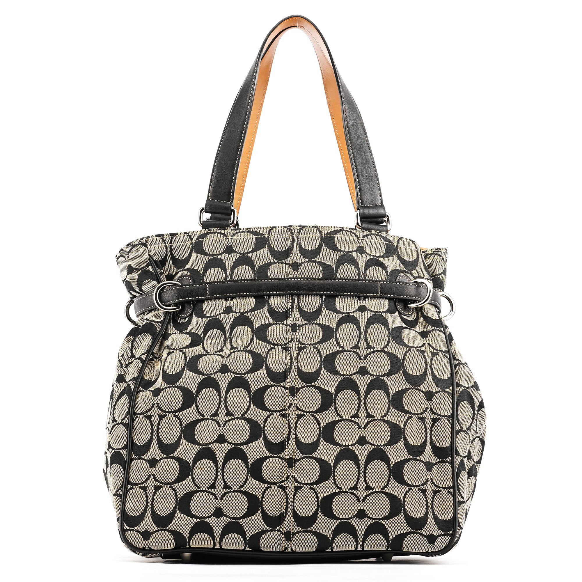 Coach 6352 Grey Black Signature Tote Bag