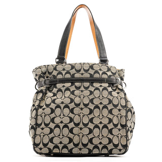 Coach 6352 Grey Black Signature Tote Bag