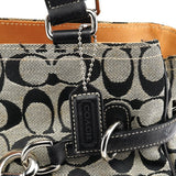 Coach 6352 Grey Black Signature Tote Bag