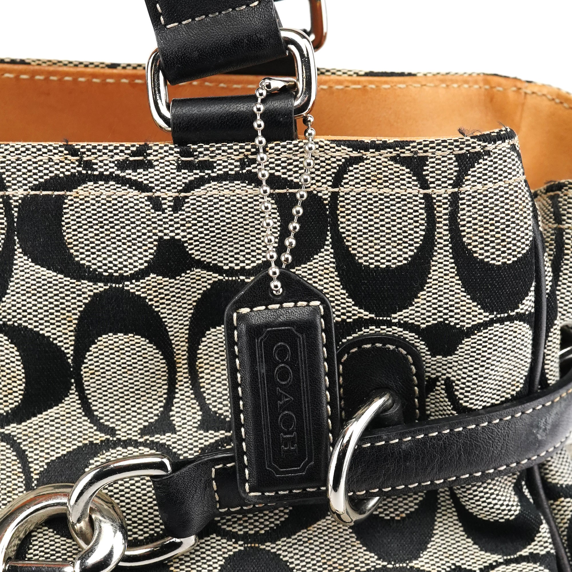 Coach 6352 Grey Black Signature Tote Bag