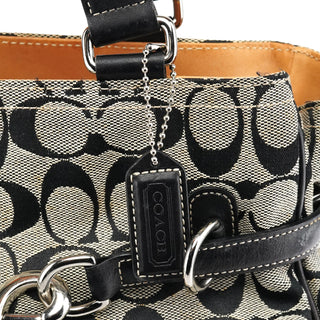 Coach 6352 Grey Black Signature Tote Bag