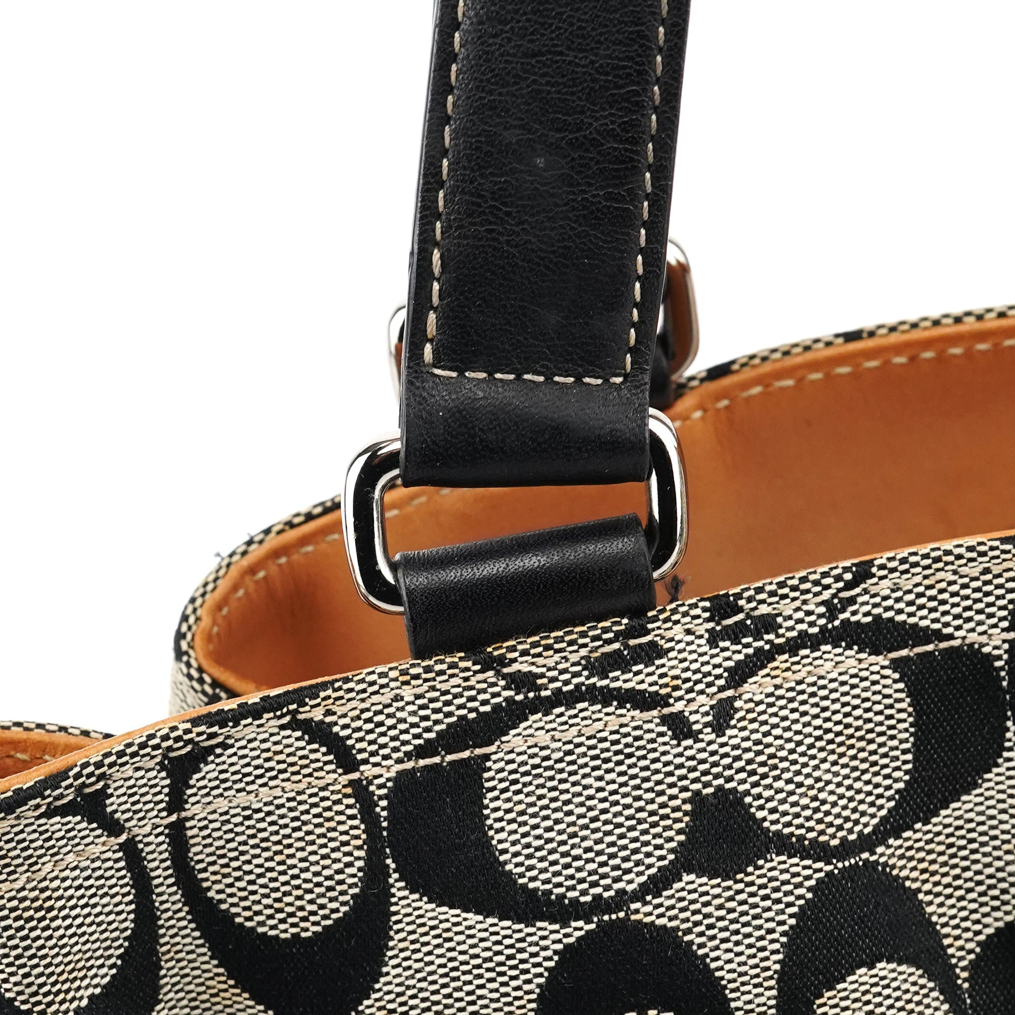Coach 6352 Grey Black Signature Tote Bag