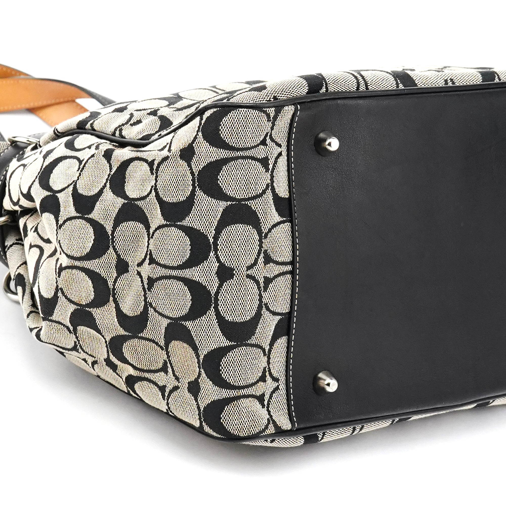 Coach 6352 Grey Black Signature Tote Bag