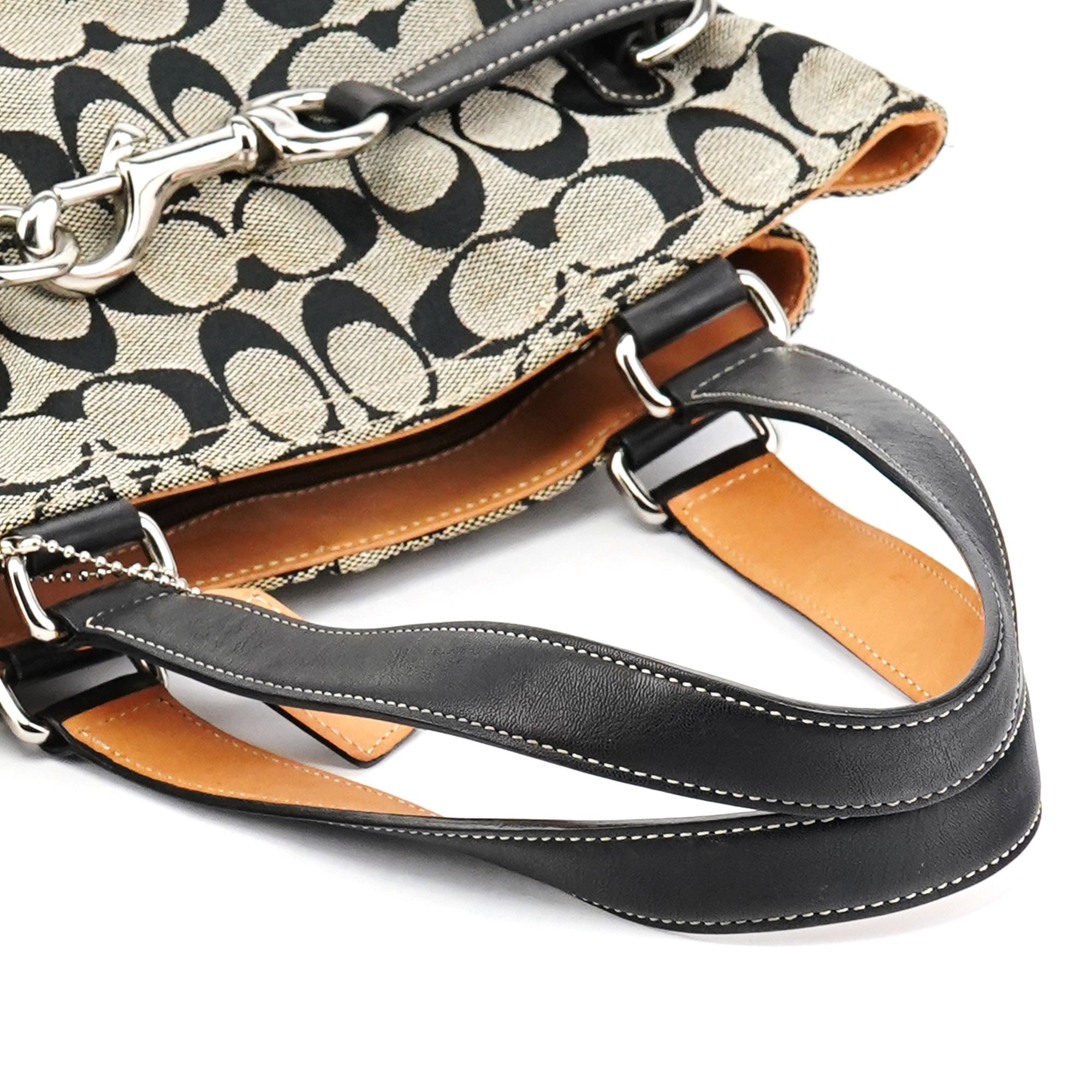 Coach 6352 Grey Black Signature Tote Bag