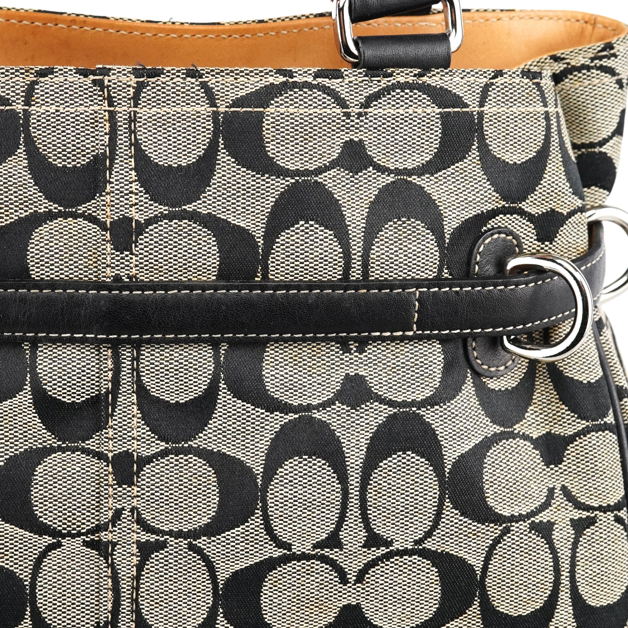 Coach 6352 Grey Black Signature Tote Bag