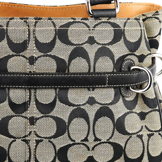 Coach 6352 Grey Black Signature Tote Bag