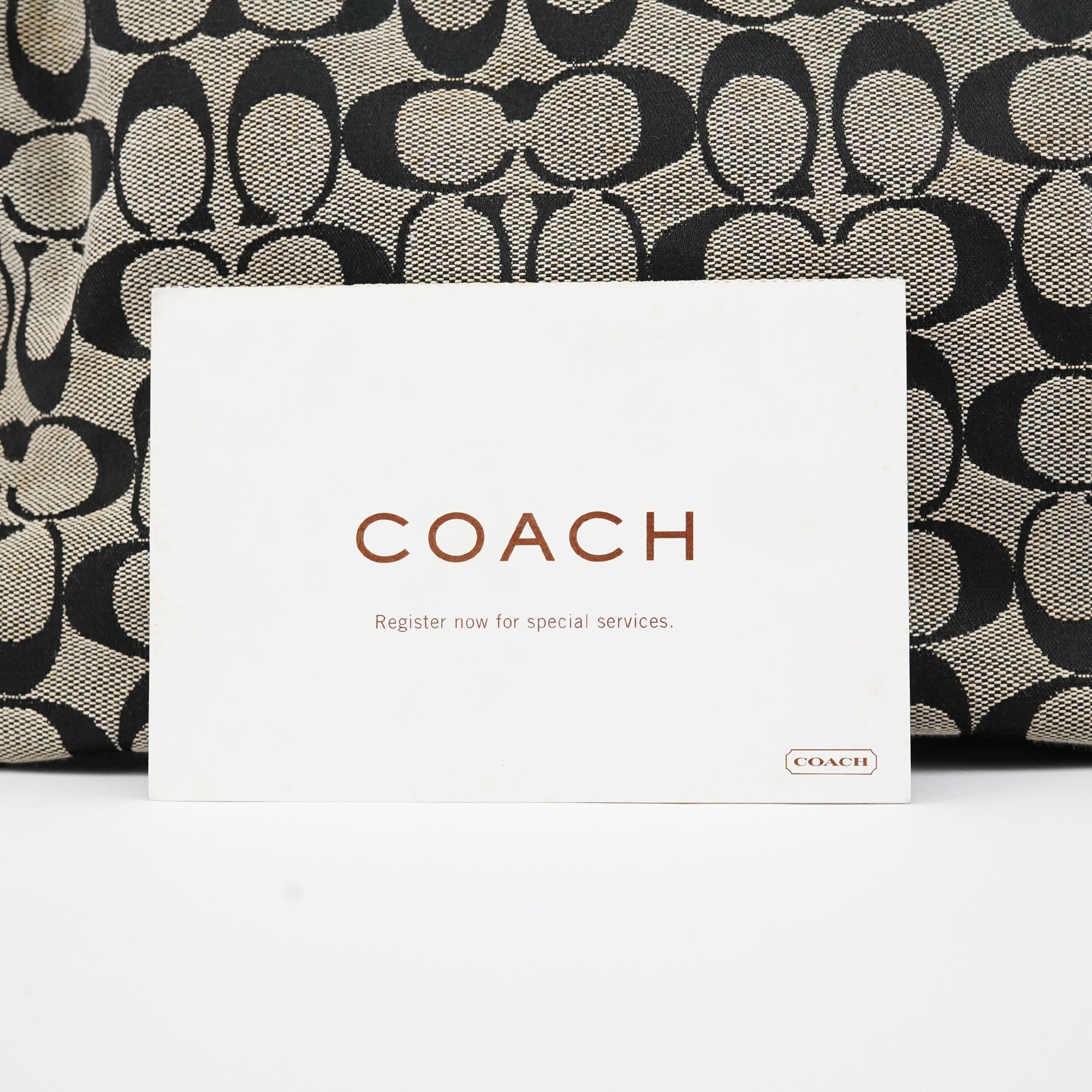 Coach 6352 Grey Black Signature Tote Bag