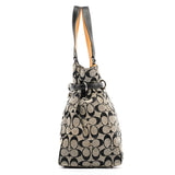 Coach 6352 Grey Black Signature Tote Bag