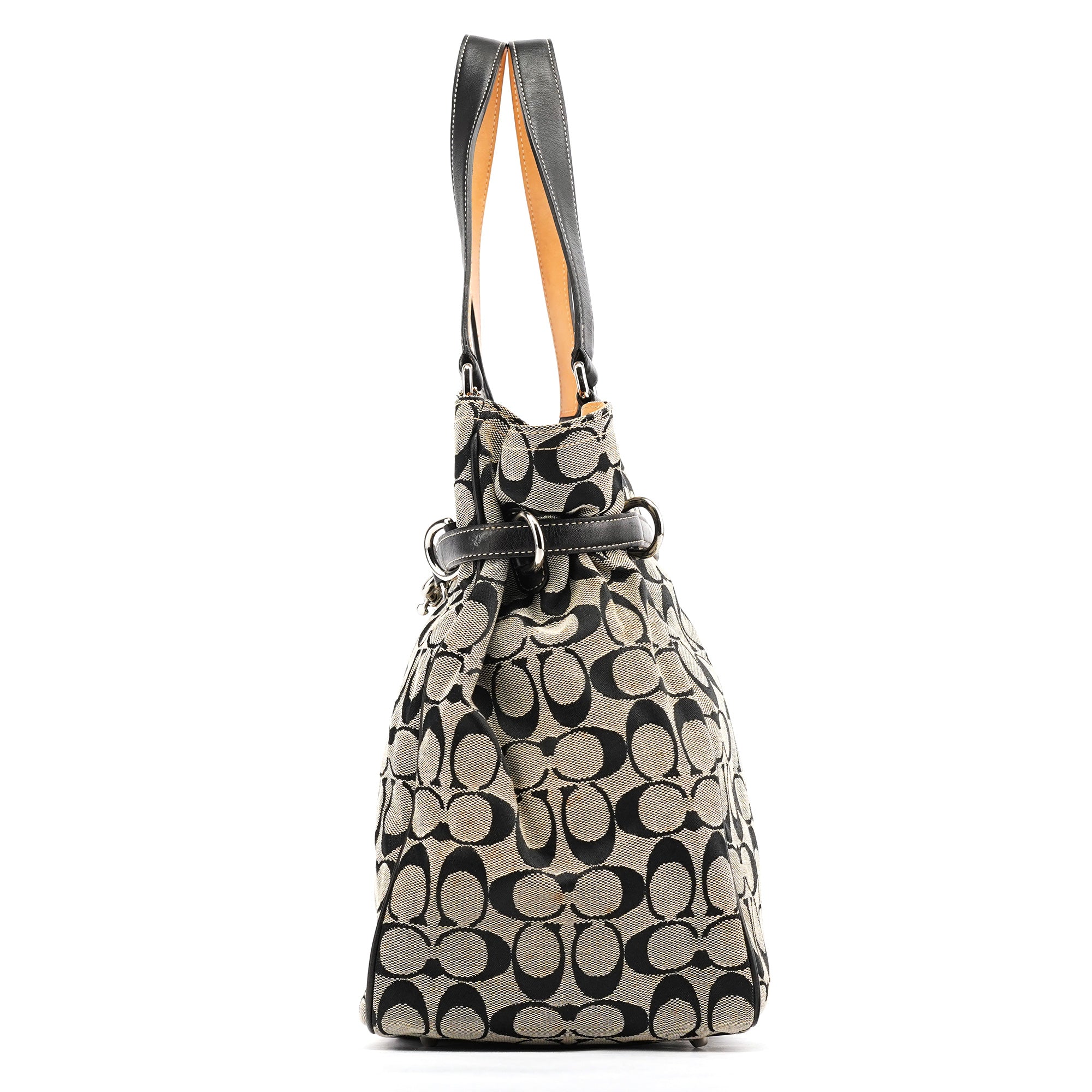 Coach 6352 Grey Black Signature Tote Bag