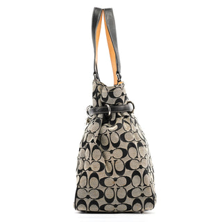 Coach 6352 Grey Black Signature Tote Bag