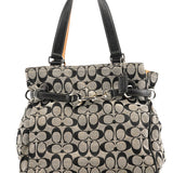 Coach 6352 Grey Black Signature Tote Bag