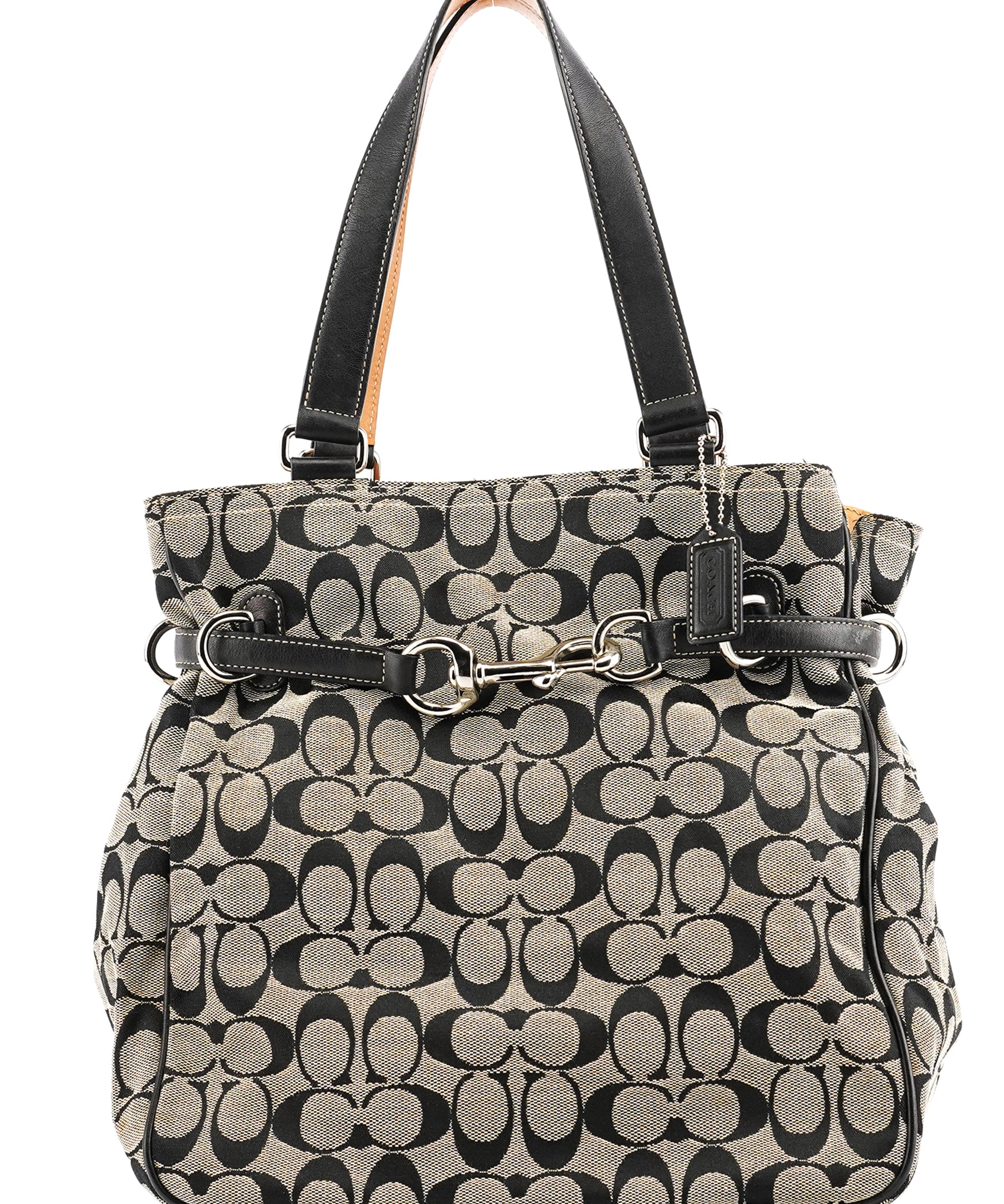 Coach 6352 Grey Black Signature Tote Bag