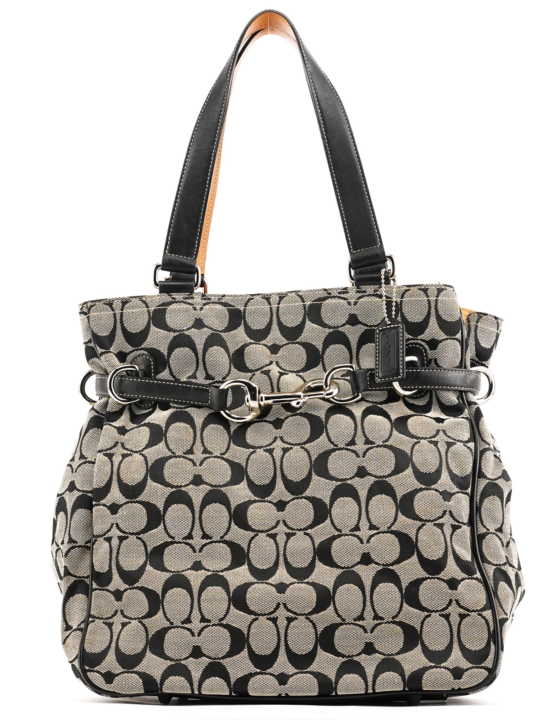 Coach 6352 Grey Black Signature Tote Bag