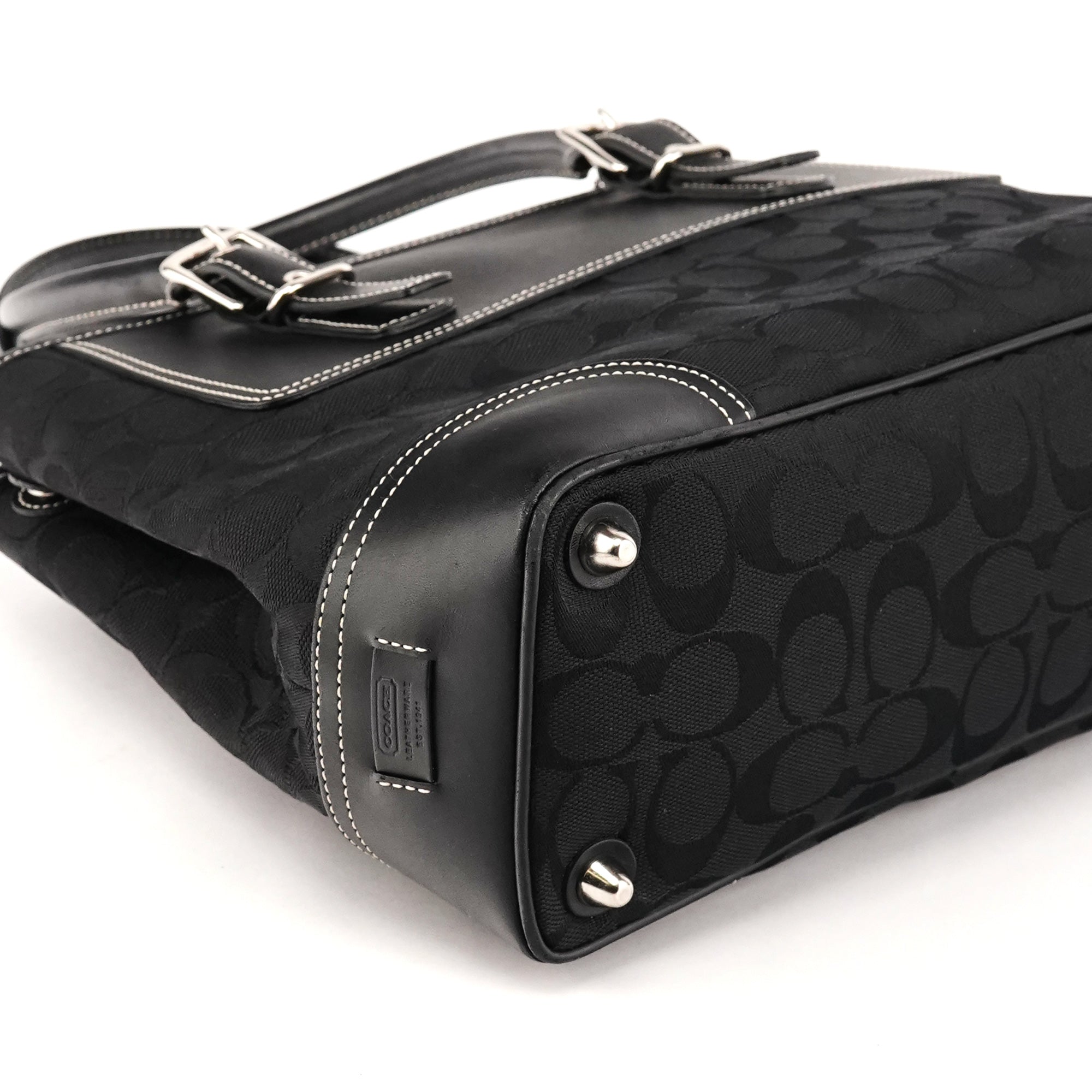 Coach 6366 Black Signature Canvas Soho Tote Bag