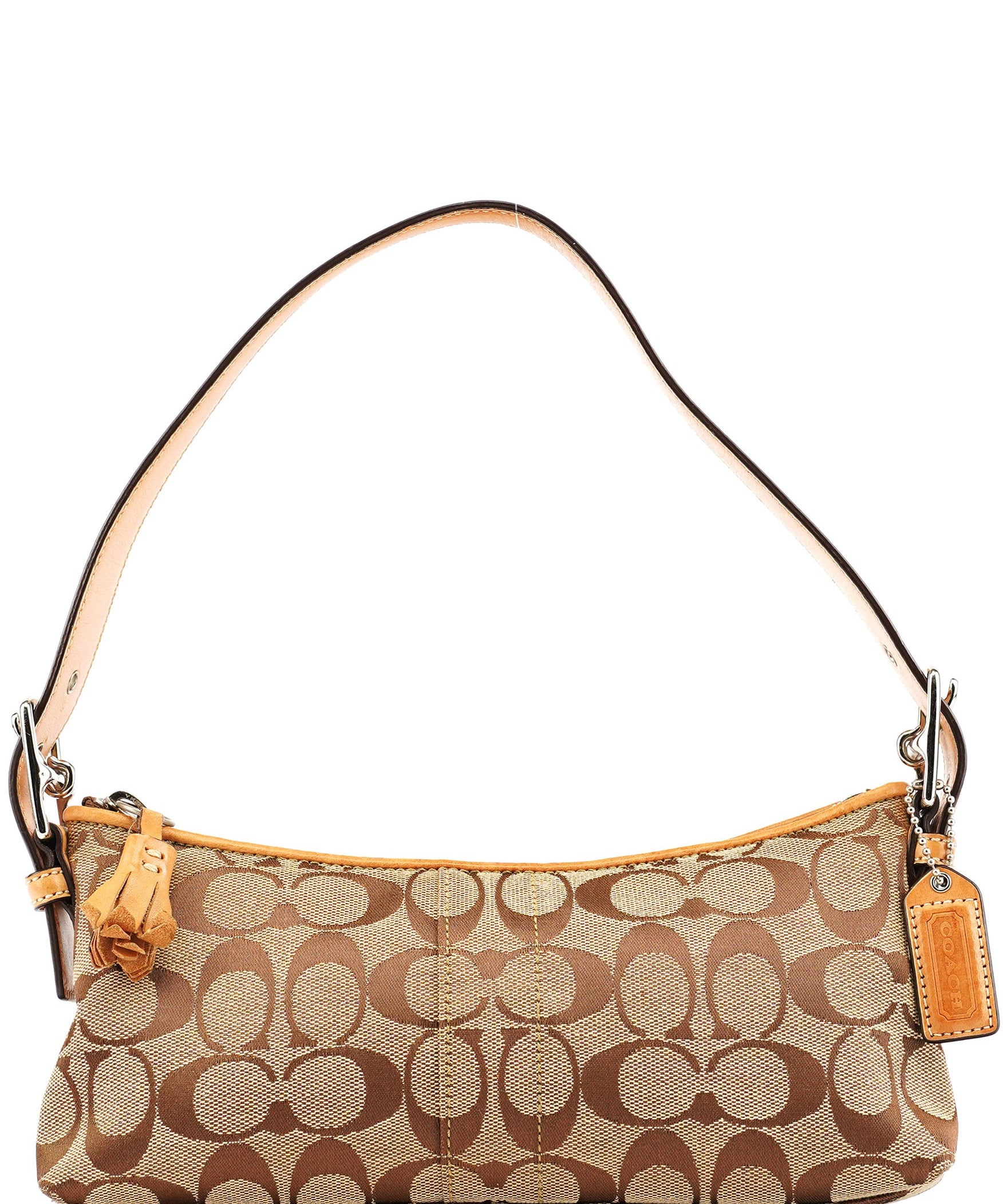 Coach 6371 Beige Signature Demi Shoulder Bag