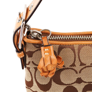 Coach 6371 Beige Tan Signature Demi Shoulder Bag