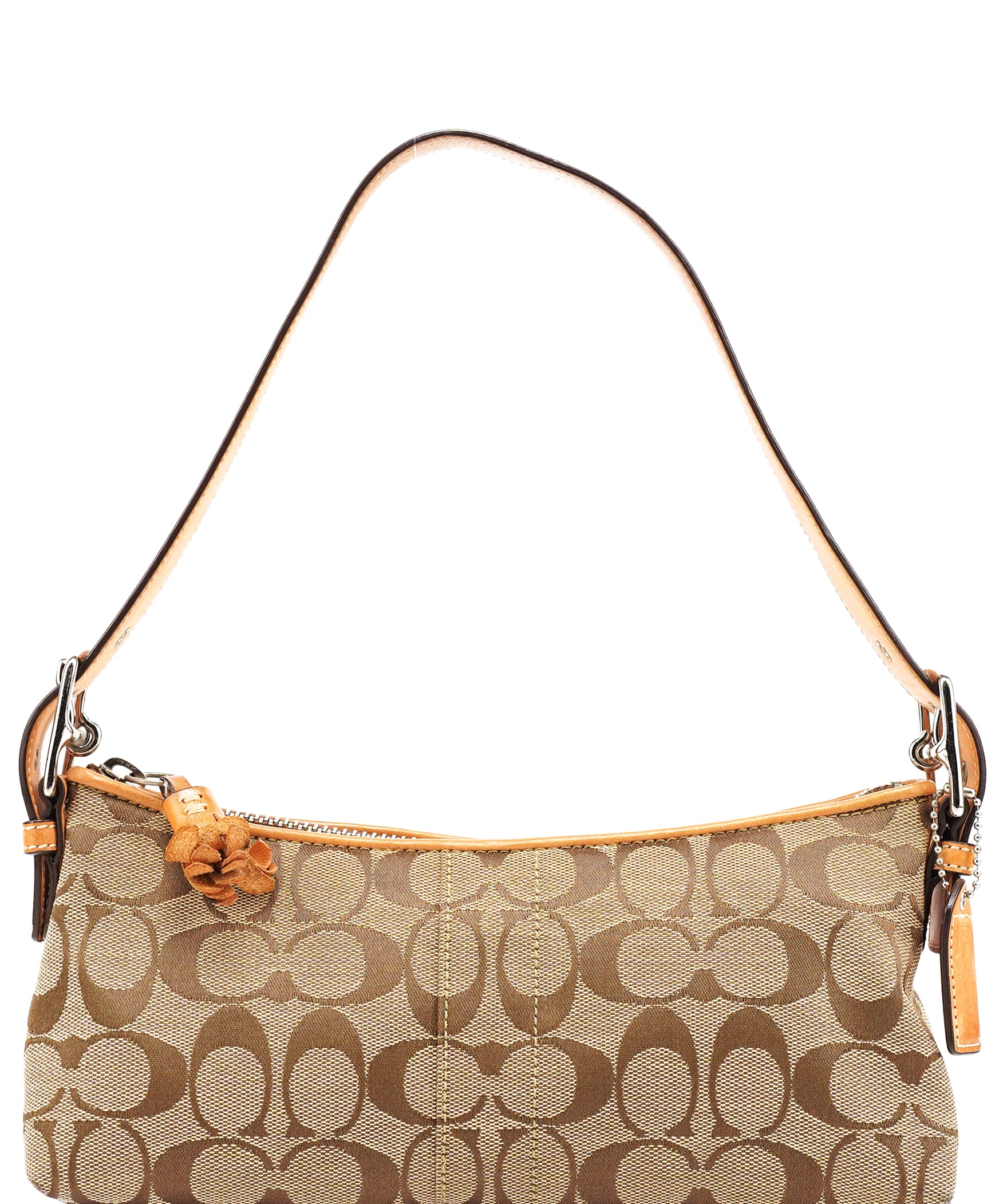 Coach 6371 Beige Tan Signature Demi Shoulder Bag