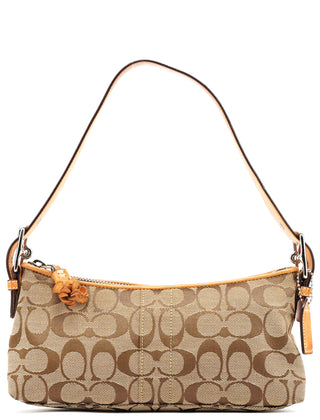 Coach 6371 Beige Tan Signature Demi Shoulder Bag