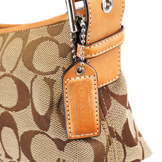 Coach 6371 Beige Tan Signature Demi Shoulder Bag