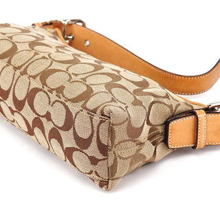 Coach 6371 Beige Tan Signature Demi Shoulder Bag