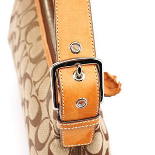 Coach 6371 Beige Tan Signature Demi Shoulder Bag