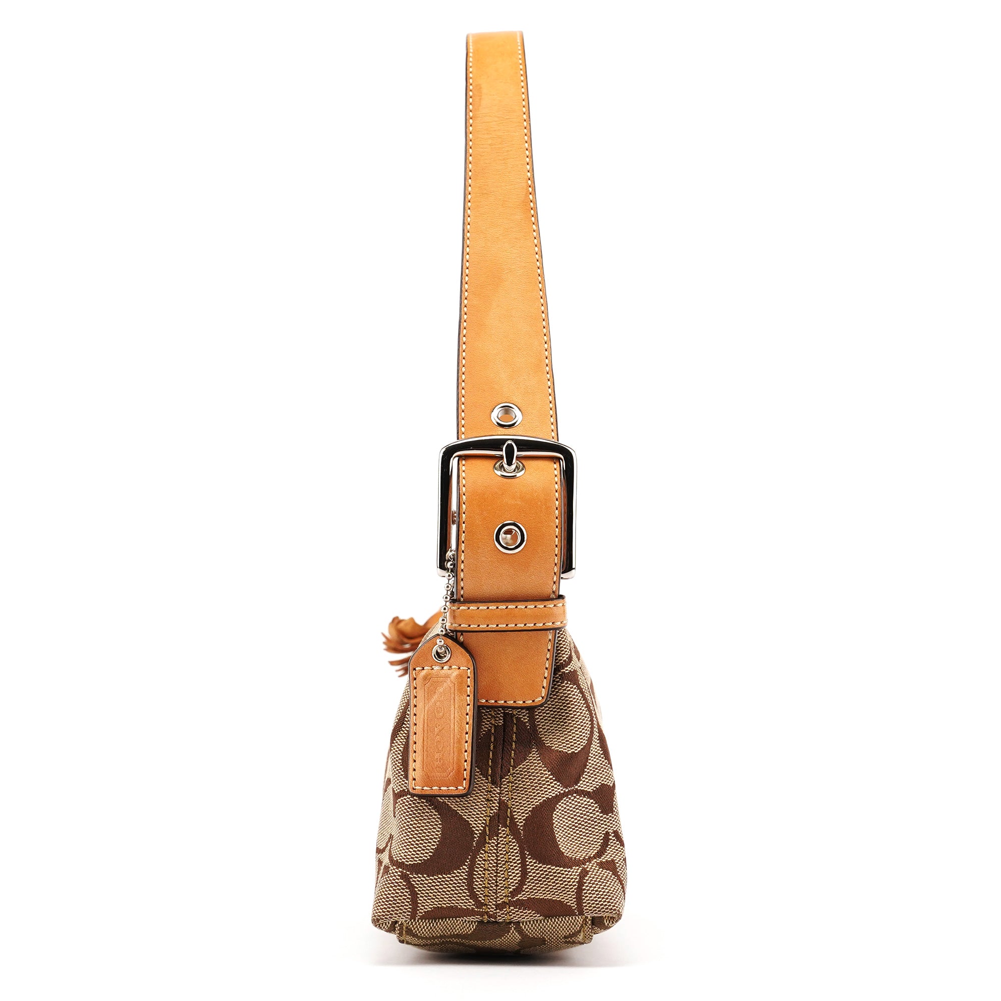 Coach 6371 Beige Tan Signature Demi Shoulder Bag