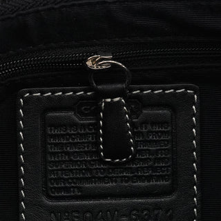 Coach 6371 Grey Black Signature Canvas Shoulder Bag
