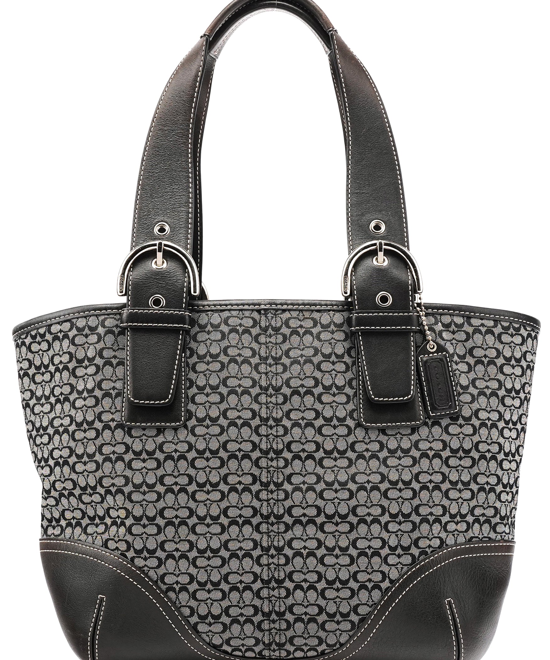 Coach 6383 Grey Black Signature Soho Tote Bag