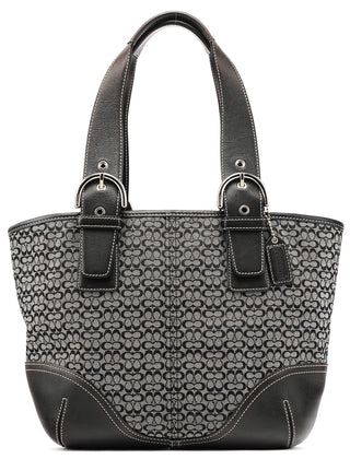 Coach 6383 Grey Black Signature Soho Tote Bag