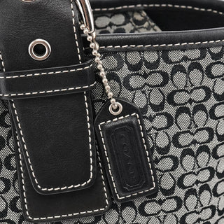 Coach 6383 Grey Black Signature Soho Tote Bag