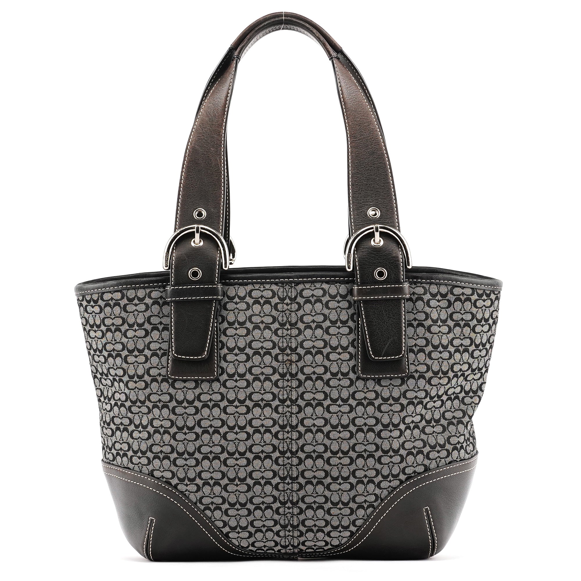 Coach 6383 Grey Black Signature Soho Tote Bag