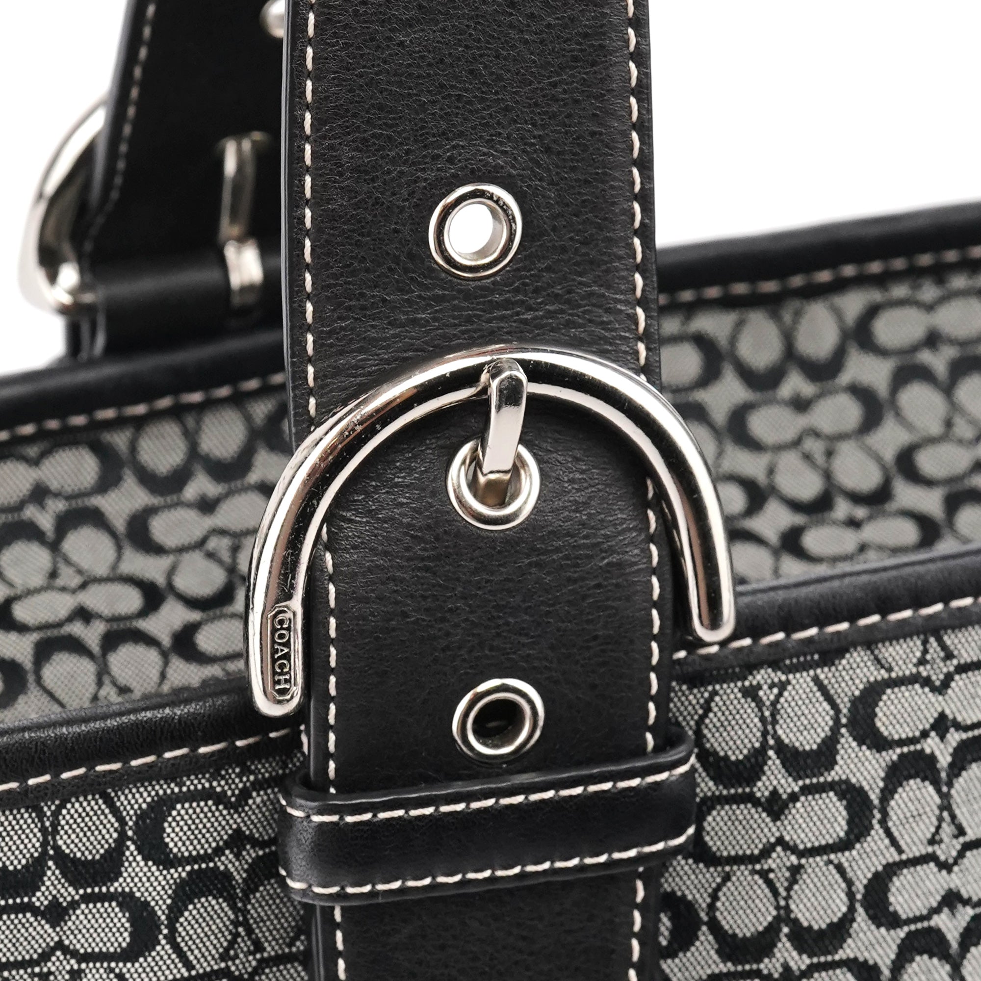 Coach 6383 Grey Black Signature Soho Tote Bag