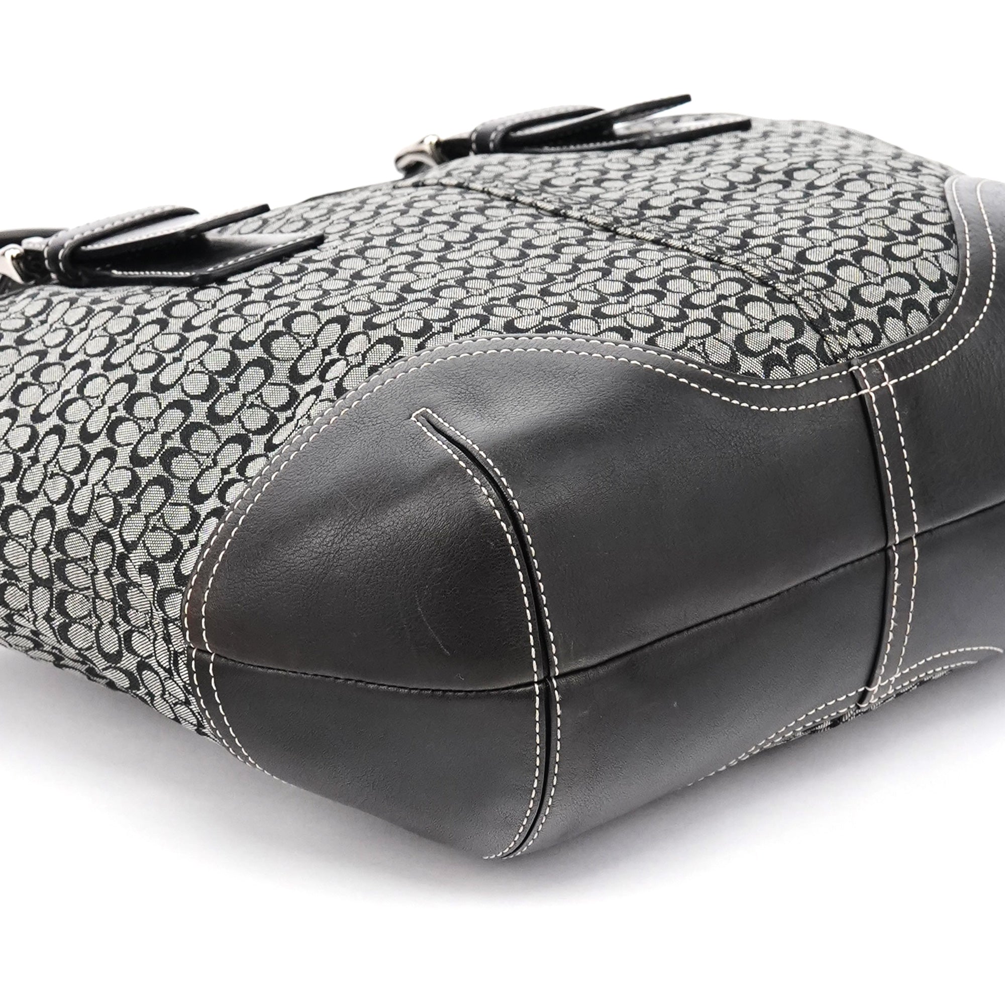 Coach 6383 Grey Black Signature Soho Tote Bag