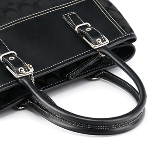 Coach 6386 Black Signature Canvas Tote Bag