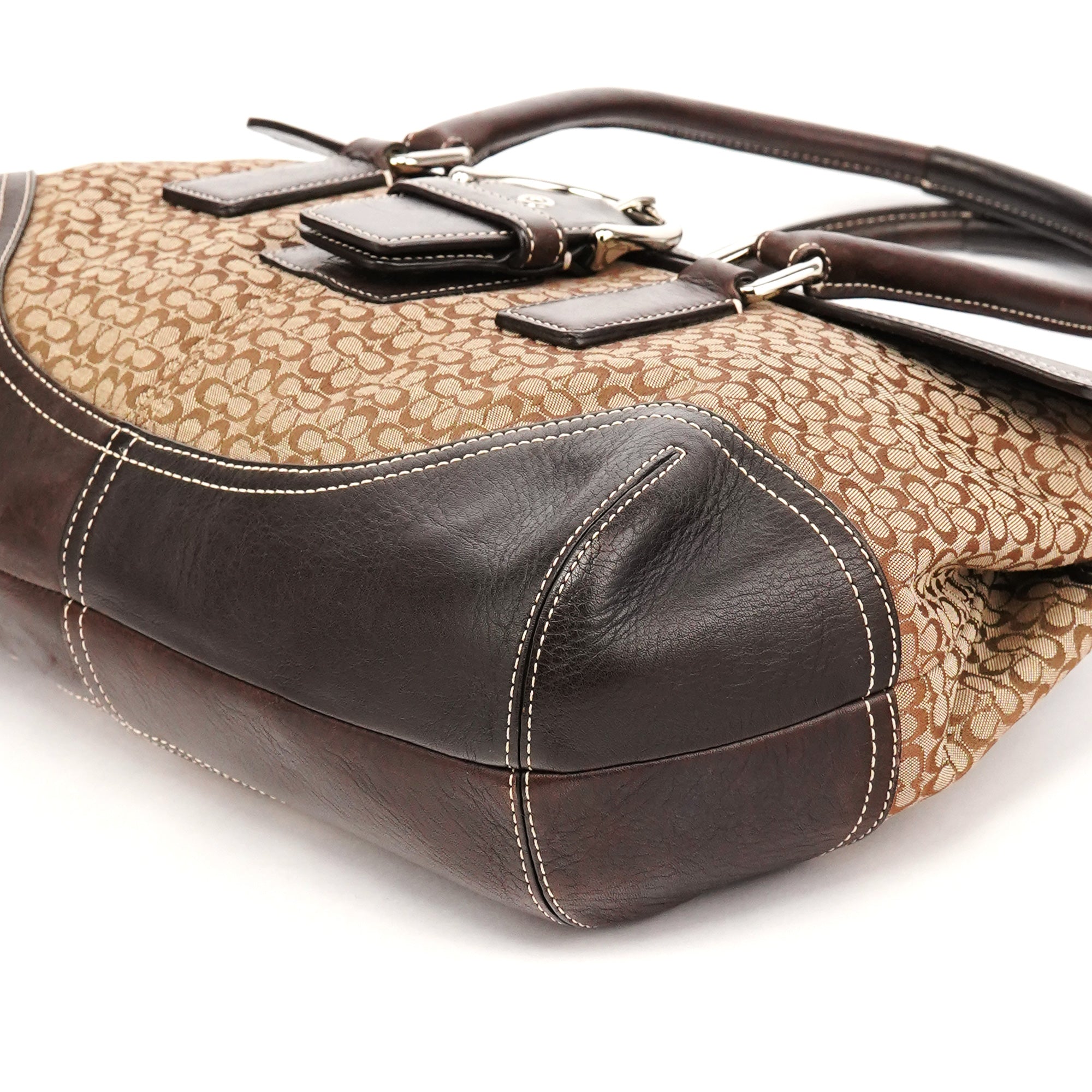 Coach 6388 Beige Brown Signature Soho Bowling Bag