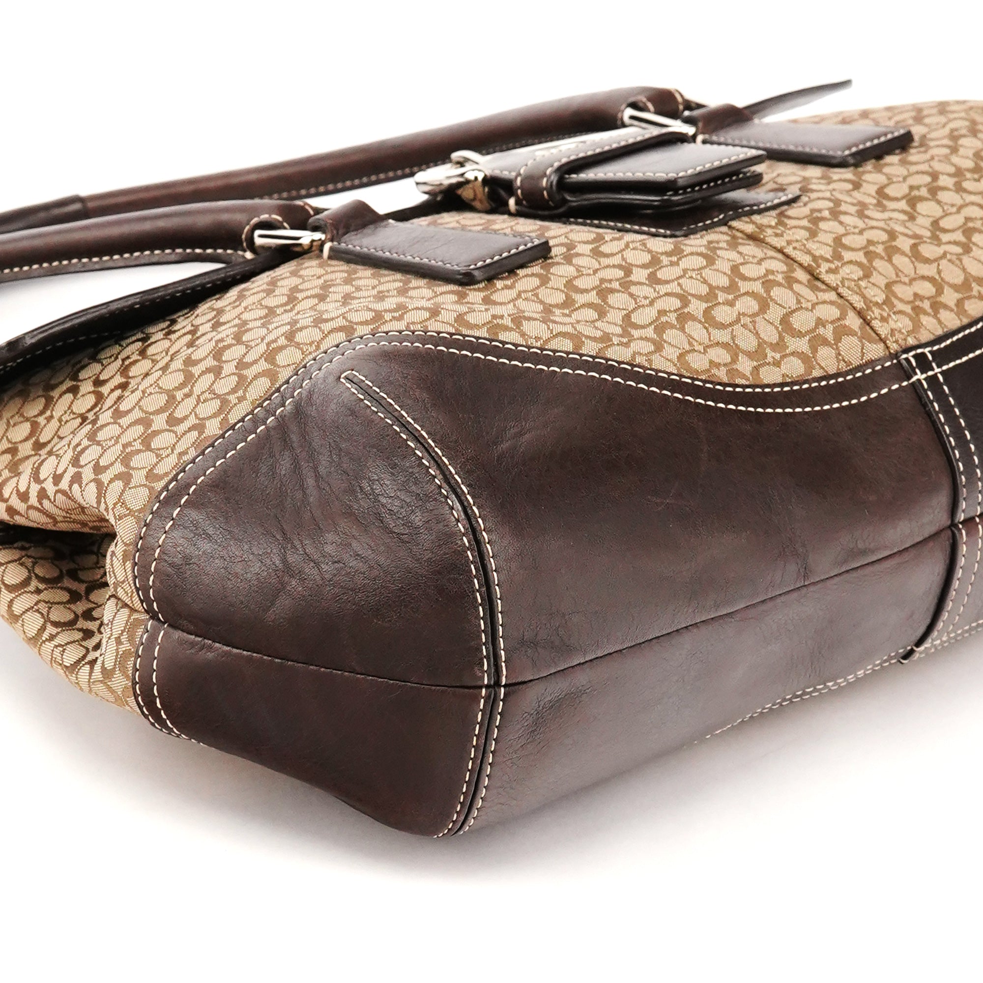 Coach 6388 Beige Brown Signature Soho Bowling Bag