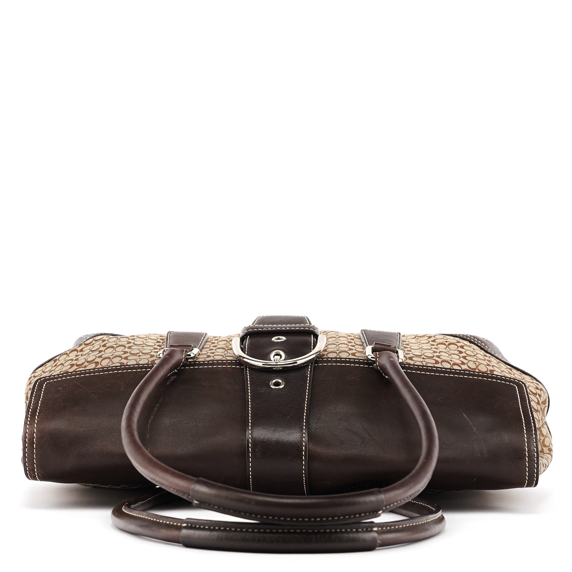 Coach 6388 Beige Brown Signature Soho Bowling Bag