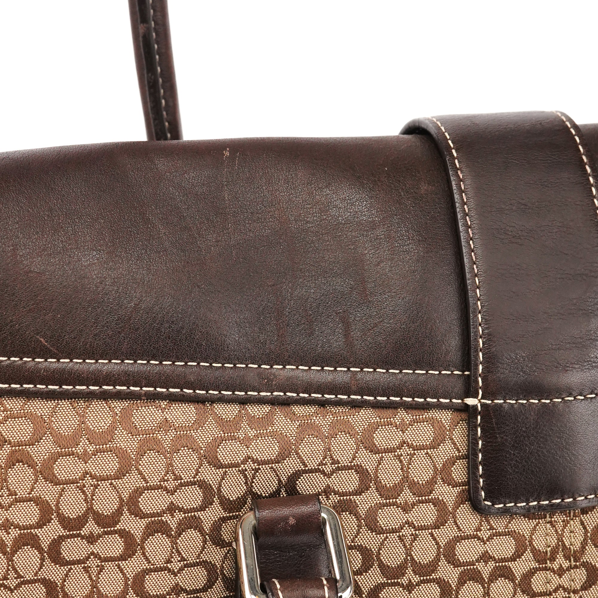 Coach 6388 Beige Brown Signature Soho Bowling Bag