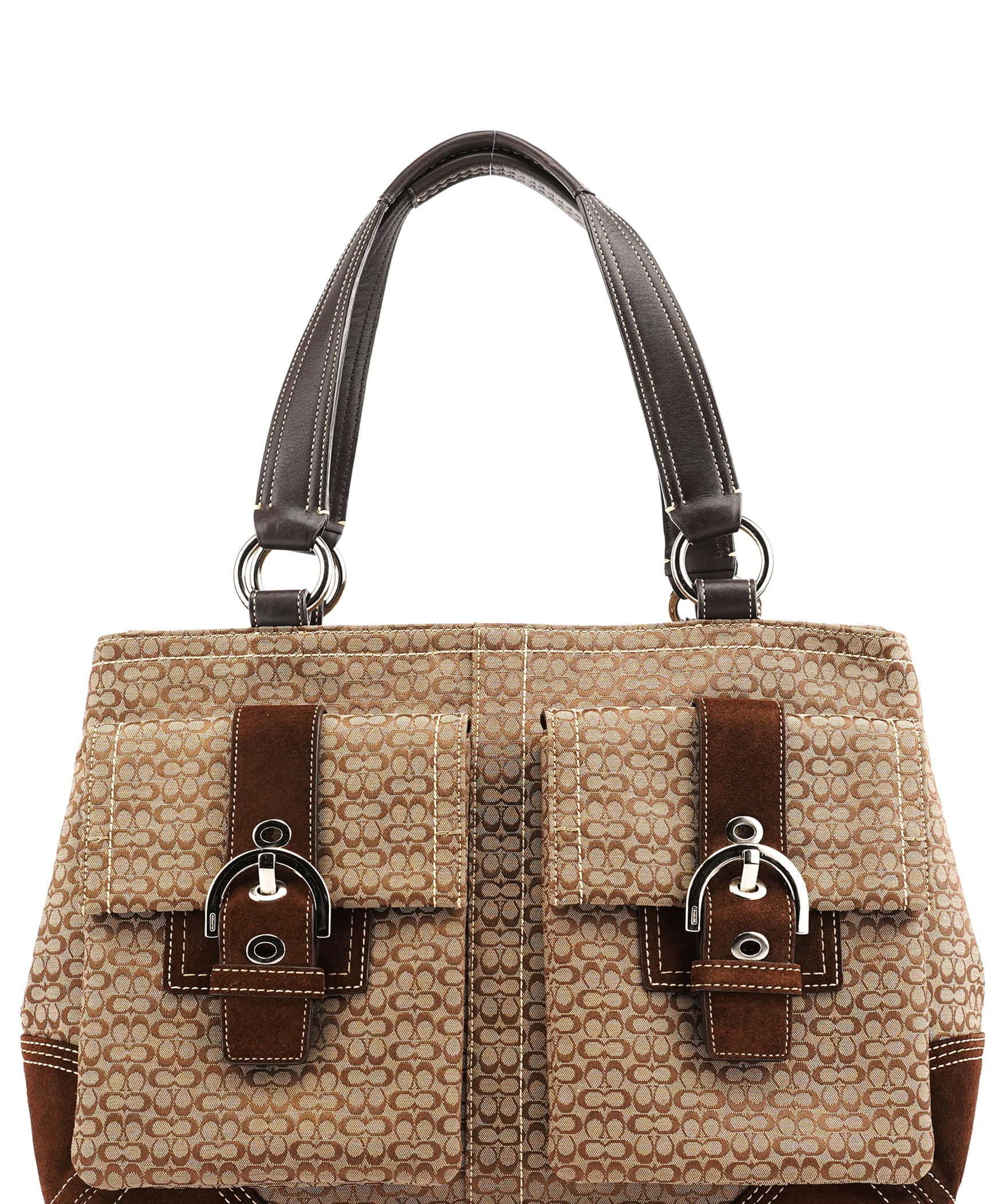 Coach 6427 Beige Brown Signature Soho Tote Bag