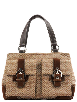 Coach 6427 Beige Brown Signature Soho Tote Bag