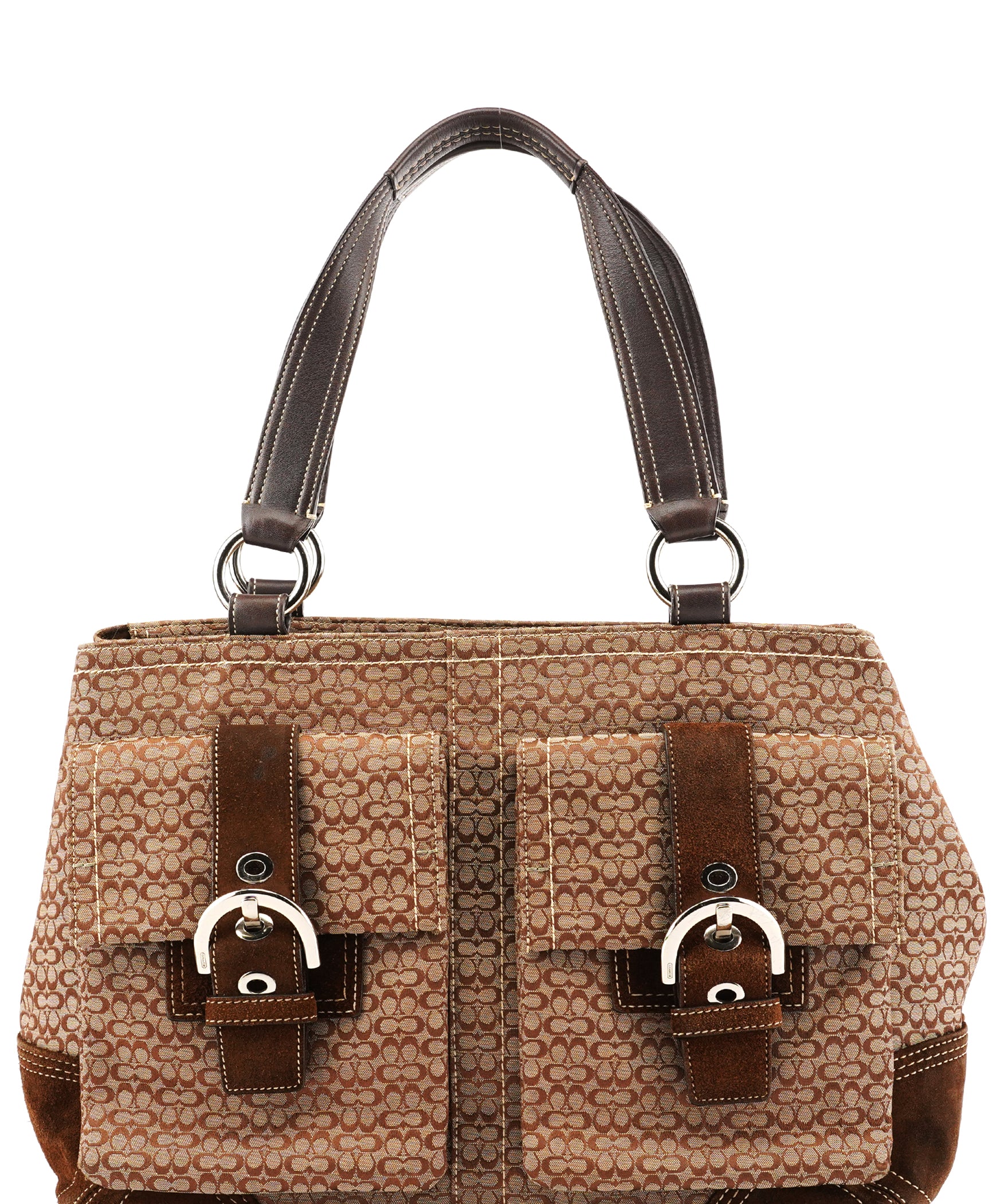 Coach 6427 Beige Brown Signature Soho Tote Bag