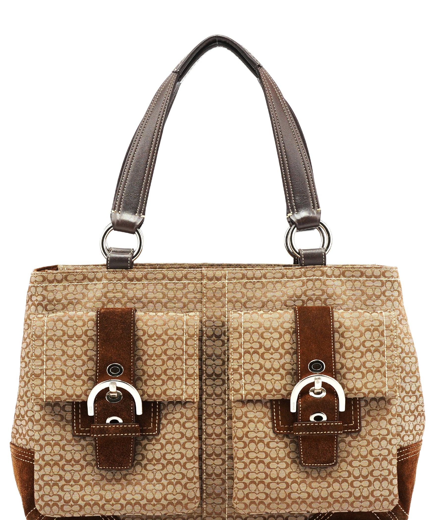 Coach 6427 Beige Brown Signature Soho Tote Bag