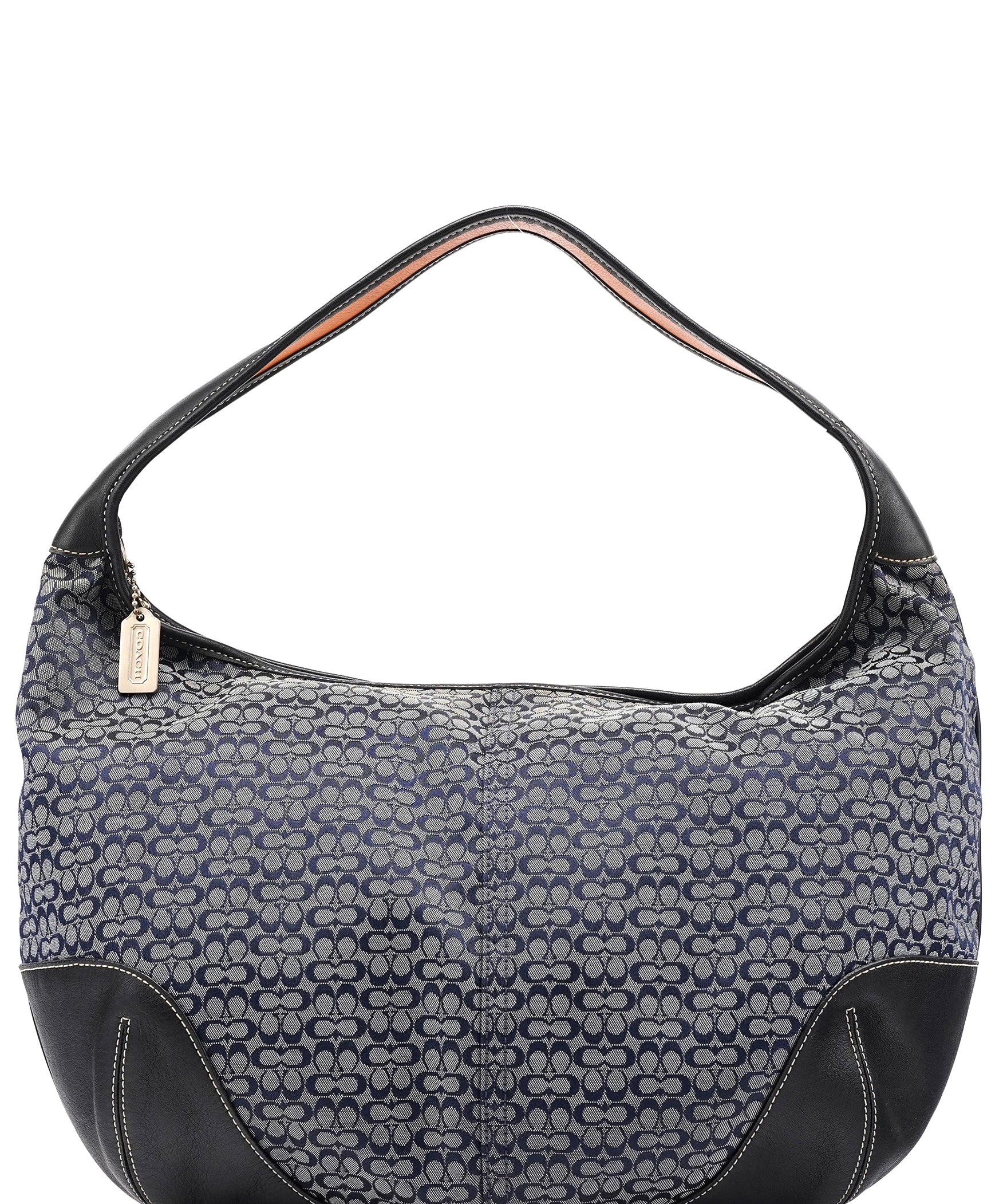 Coach 6618 Grey Black Signature Canvas Ergo Hobo Bag