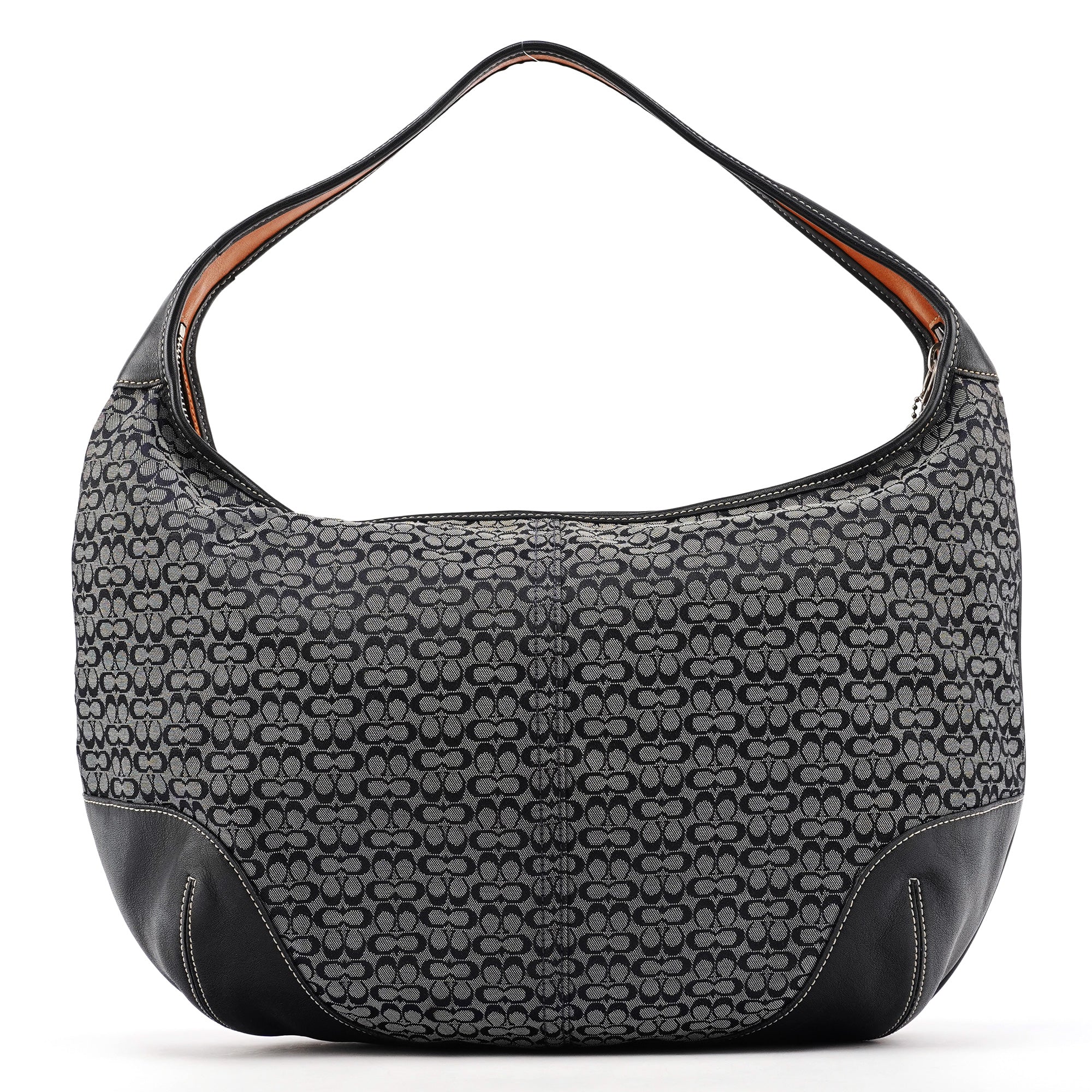 Coach 6618 Grey Black Signature Canvas Ergo Hobo Bag
