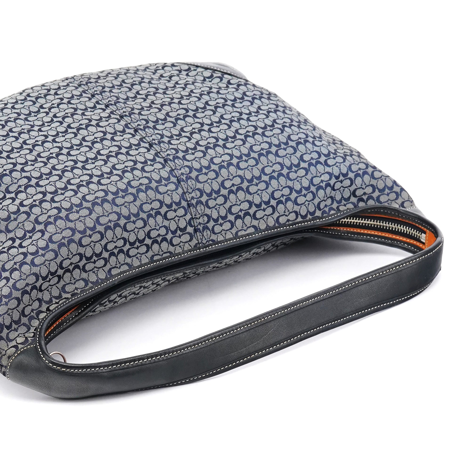 Coach 6618 Grey Black Signature Canvas Ergo Hobo Bag